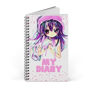 Aphmau Kawaii Spiral Diary/Cute Anime Cat Design/Perfect for Writing and Drawing/Blank Spiral Journal (EU)/Diary/Journal/Notebook/Home Decor