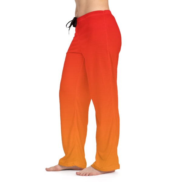 Ombre Orange & Yellow/Women's Pajama Pants/Sunrise Inspired Pyjama Pants/Ombre Satin PJs/Birthday Gift/Sunrise Inspired Women's Pajama Pants