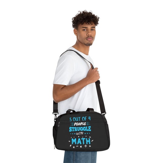 Disover Five Out Of Four People Struggle with Math. Perfect Gift Idea for Math Lover or Math Teacher. Fitness Handbag.