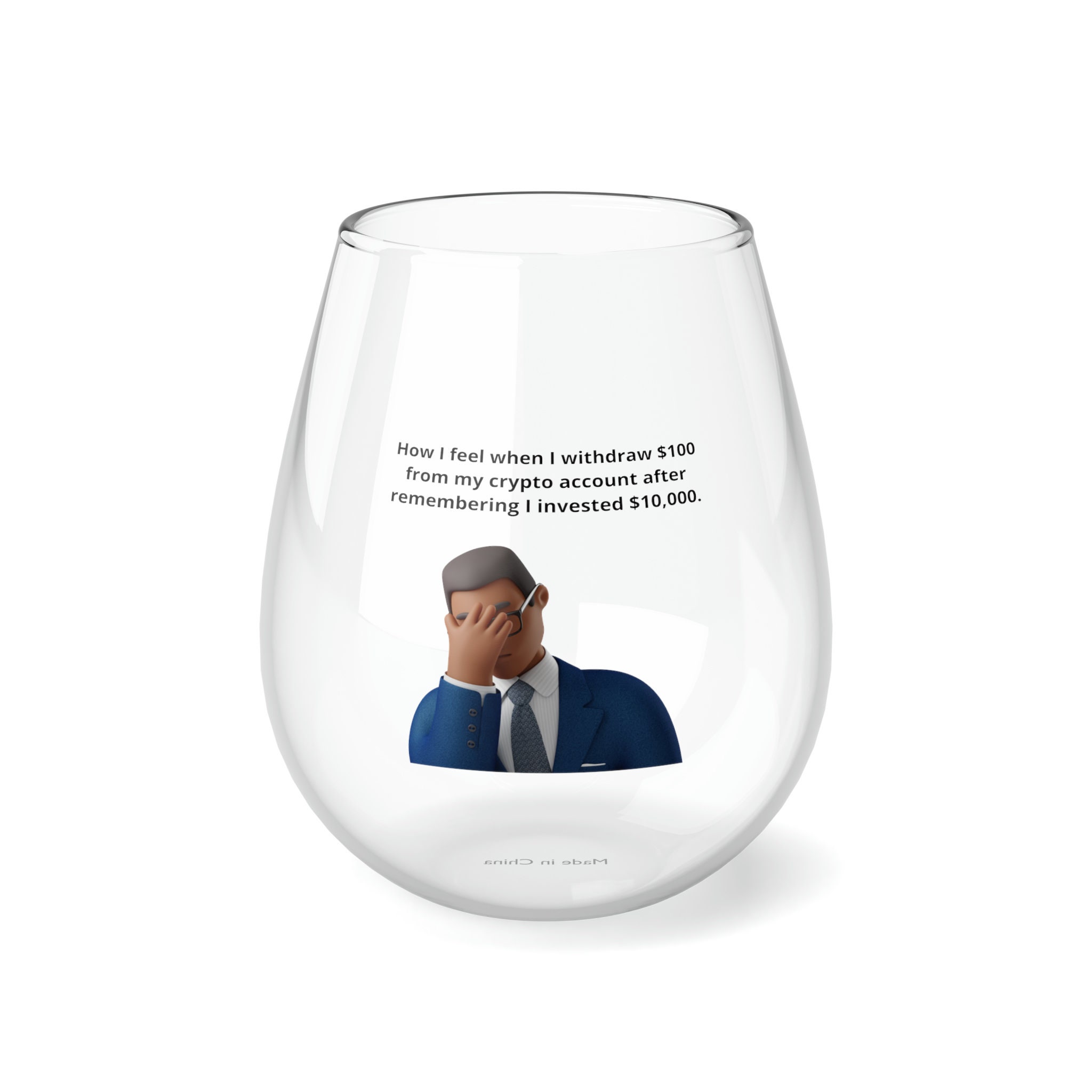 Crypto Loss Stemless Wine Glass - Funny Investor Gift 11.75oz - Etsy