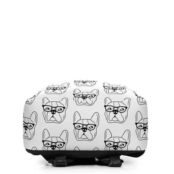 Linda cara de bulldog franc s con patr n de gafas impreso en
