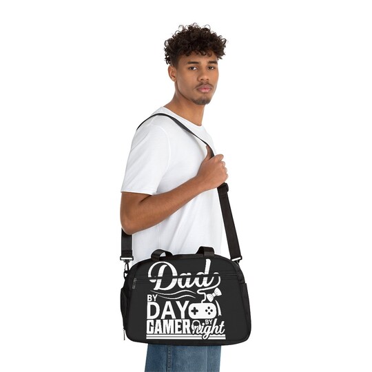 Disover Dad By Day, Gamer By Night, Father's Day Gift Idea, Father Bag, Fitness Handbag.