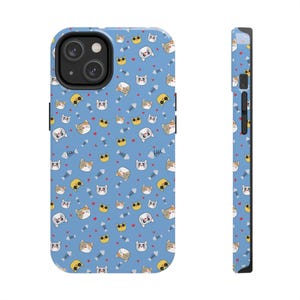 Cat Cartoon Pattern iPhone 14 Tough Phone Cases, Cute Animal Design Lover Gift, Protective Phone Cover, Cartoon Cat Case, Pet Owner Gift