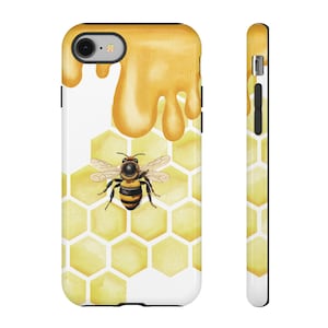 Bee Phone Case, Bee Sweet Protective, iPhone 8 Case, Tough Case, Nature Lovers, Honeycomb Design, Unique Bee Artwork, Eco-Friendly Gift