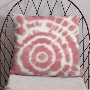 Red Circle Tie Dye Print. Pillow, Cushion
