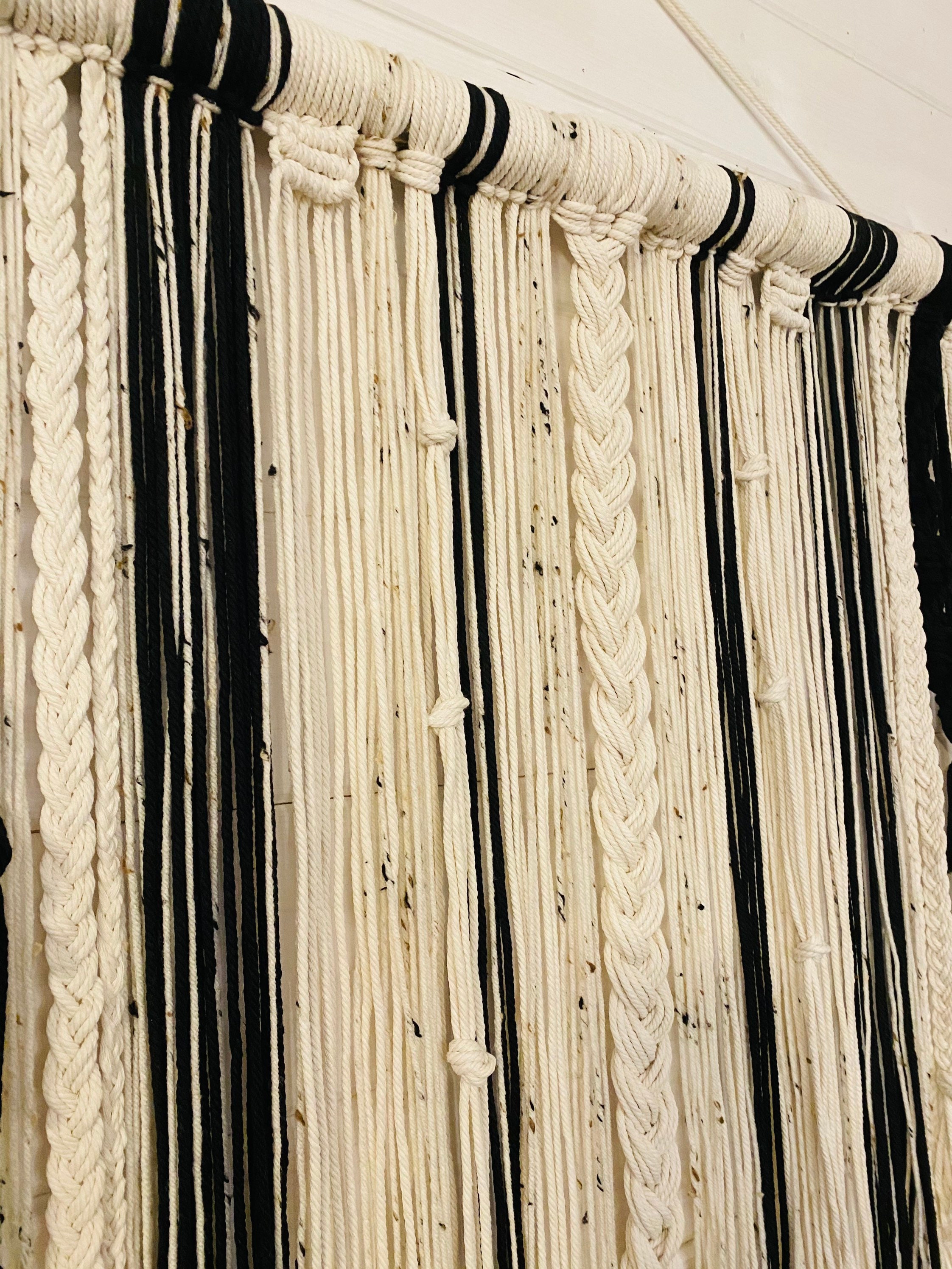 Black and White Macrame Wall Hanging Etsy