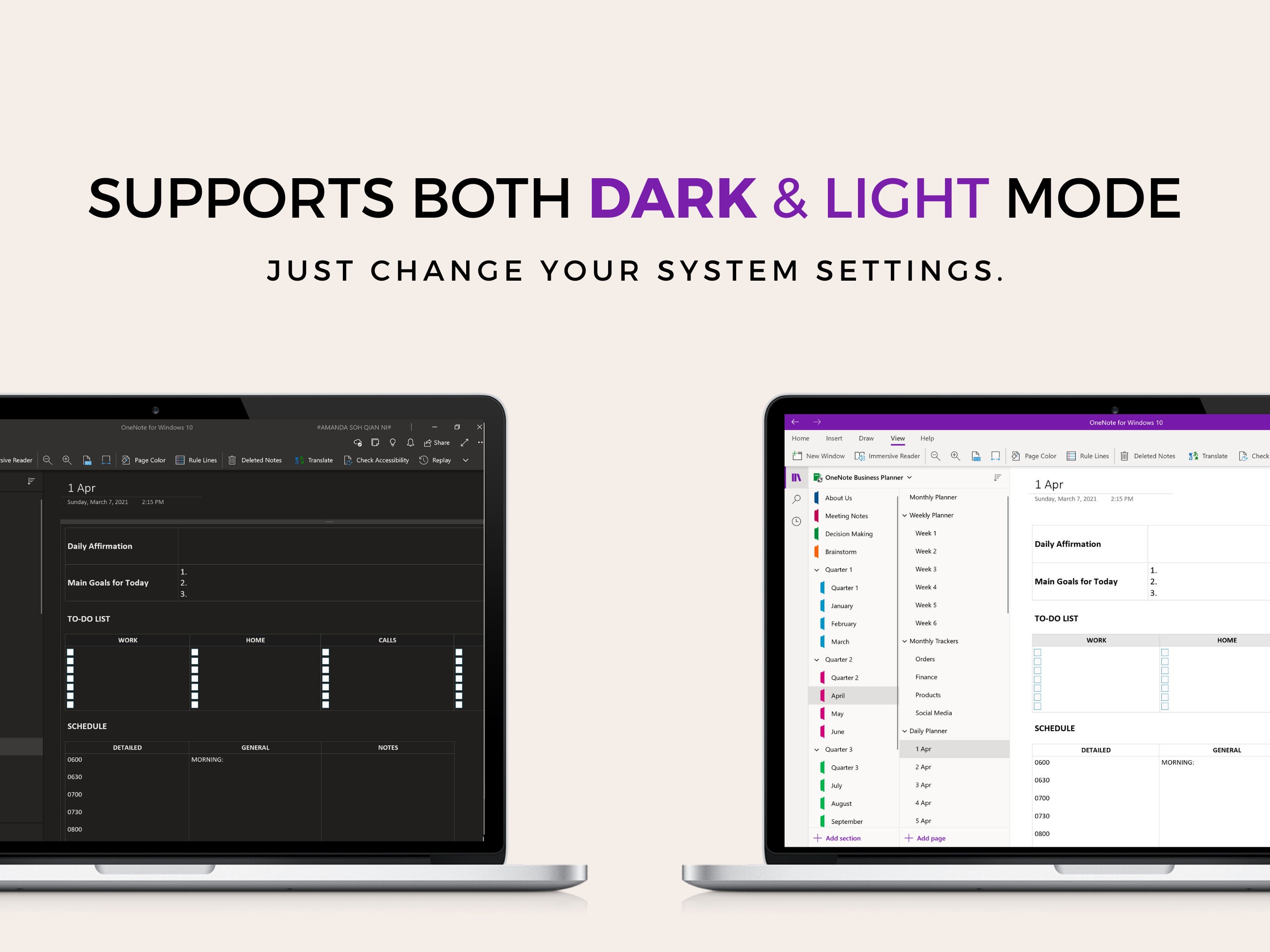 Onenote Business Template Daily Planner Professional Etsy Canada