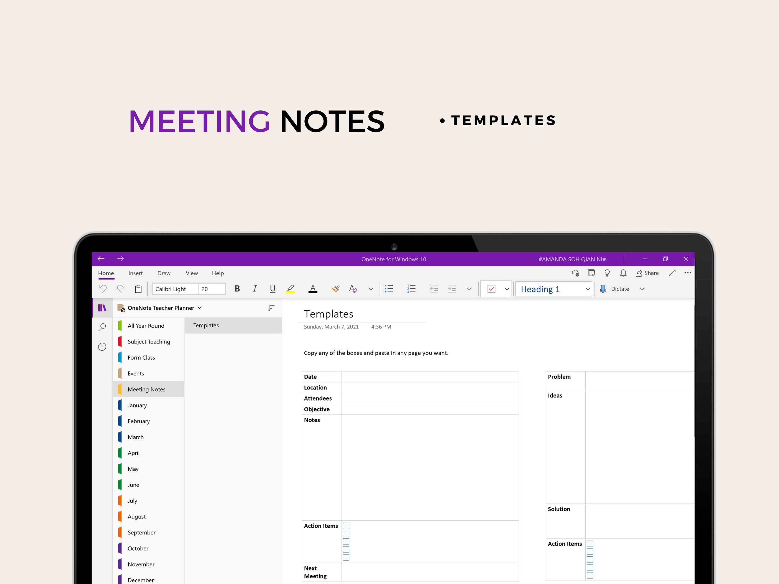 Onenote Teacher Planner School Digital Planner Onenote Etsy UK