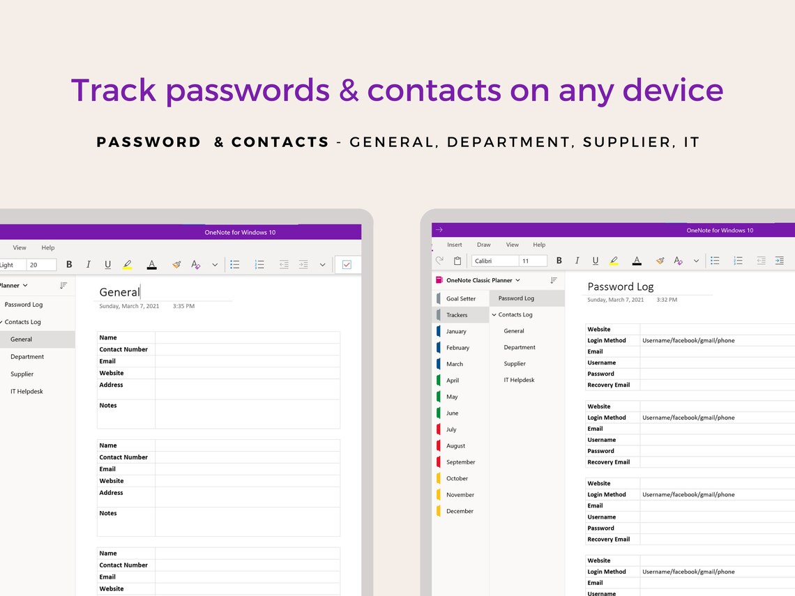 Onenote Template Onenote Digital Planner Task List - Etsy