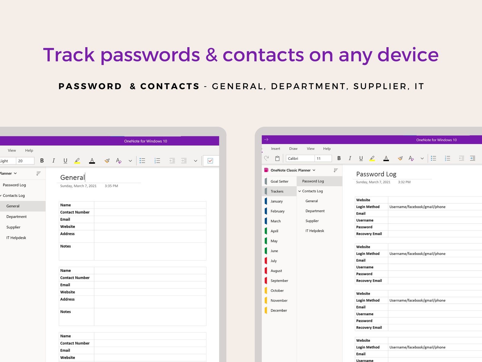 Onenote Template Onenote Digital Planner Task List - Etsy Canada