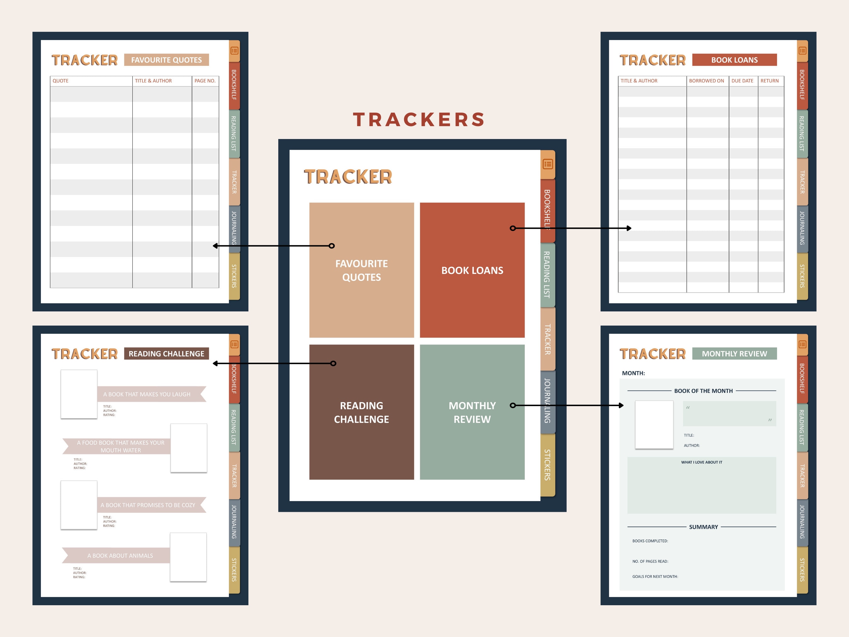 Digital Reading Journal Reading Tracker Reading List Book Journal