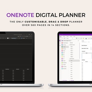 OneNote Planner | digital planner, windows planner, OneNote templates, surface pro, monthly, weekly, daily, customised planner, ipad planner