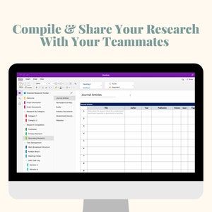 Onenote Research Tracker Template Optimized for Desktop, Onenote ...