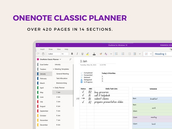 Prædike indlæg udsende Onenote Template Onenote Digital Planner Task List - Etsy