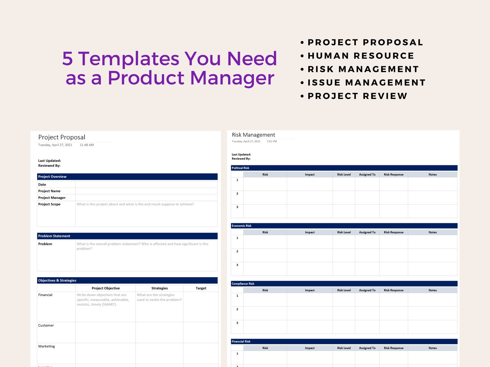 onenote templates for project management