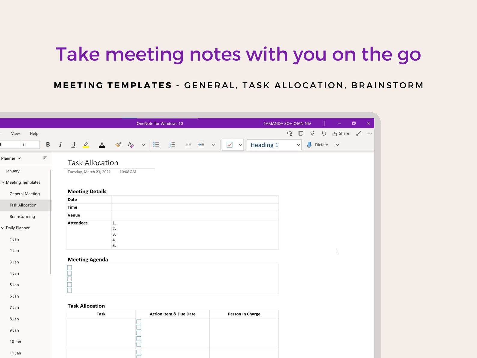 microsoft onenote to do list template