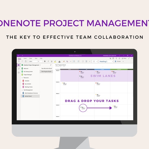 Onenote Project Management Template Team Collaboration - Etsy Australia