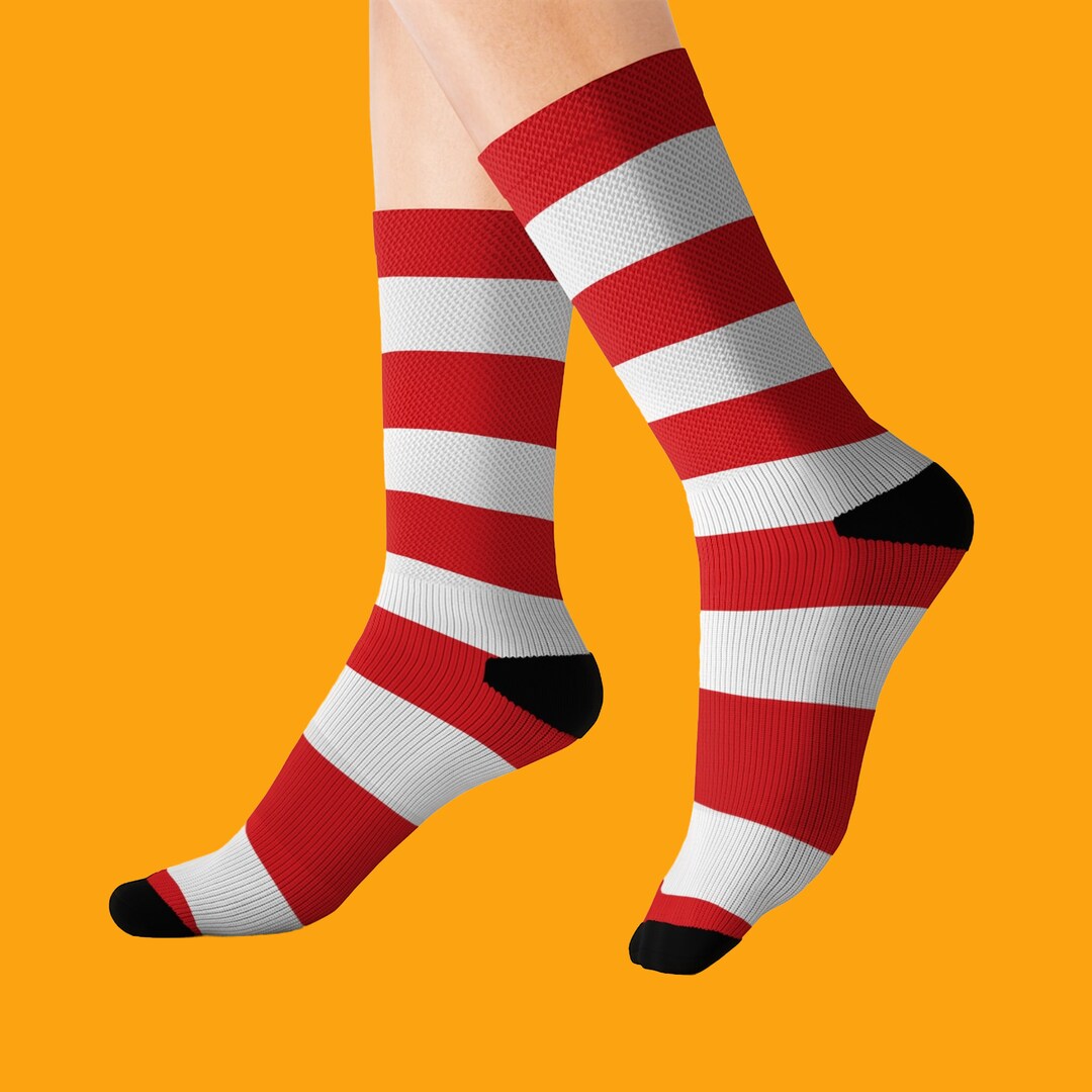 Colorful Red Striped Unisex Socks Fun Novelty Dad Socks Etsy Trademark