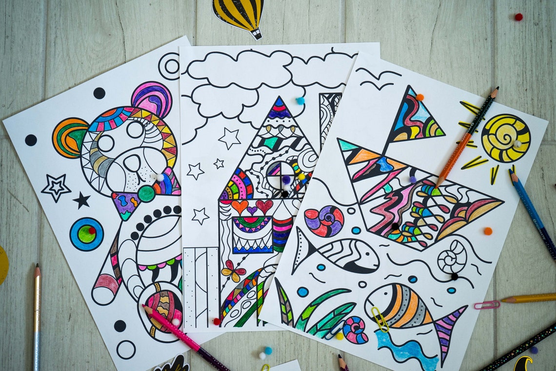 Printable Colouring Book. Colouring 5 Pages. Colouring Book | Etsy