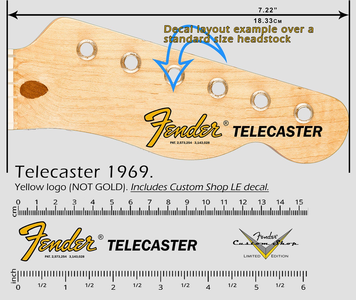Fender Telecaster 1969 Logo Jaune Custom Shop Etsy