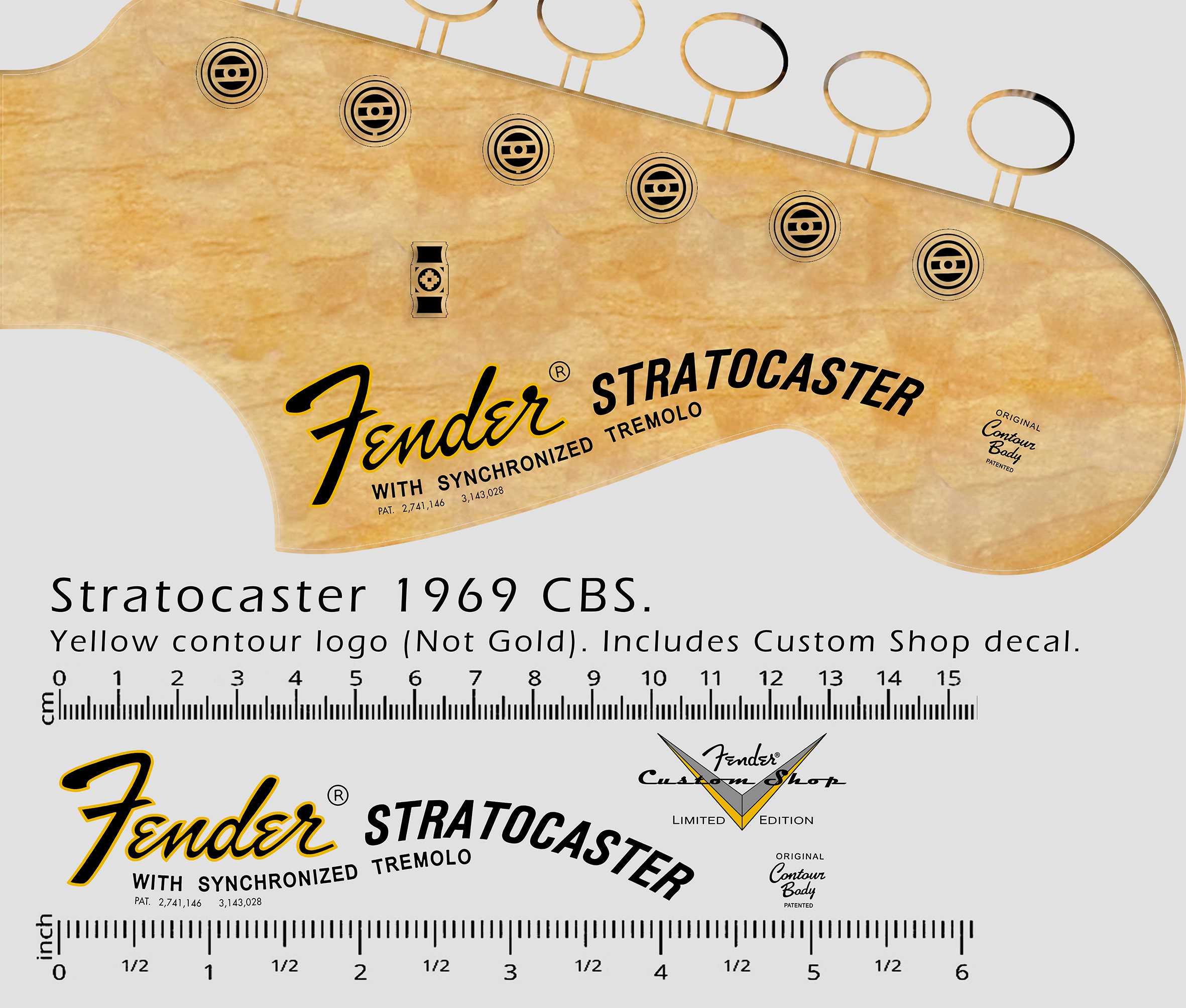 Fender Stratocaster 1969 CBS Yellow logo Custom Shop Etsy