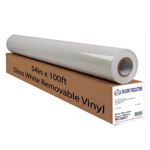 Gloss White Removable Vinyl Floor Wrap | 54" x 100' Roll, Covers 20FT x 20FT Decal Dance Floor Wrap | 54Inches by 100Feet Long