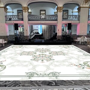 Mandala Sangeet Ceremony Floor Wrap | Custom Indian Wedding Dance Floor Vinyl | Removable Gloss Decal for Mehndi & Traditional Celebrations