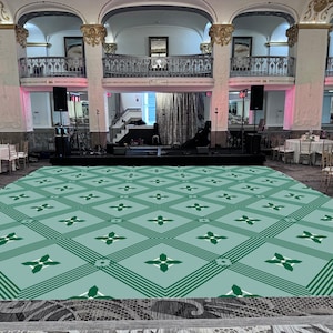 Mandala Sangeet Ceremony Floor Wrap | Custom Indian Wedding Dance Floor Vinyl | Removable Gloss Decal for Mehndi & Traditional Celebrations