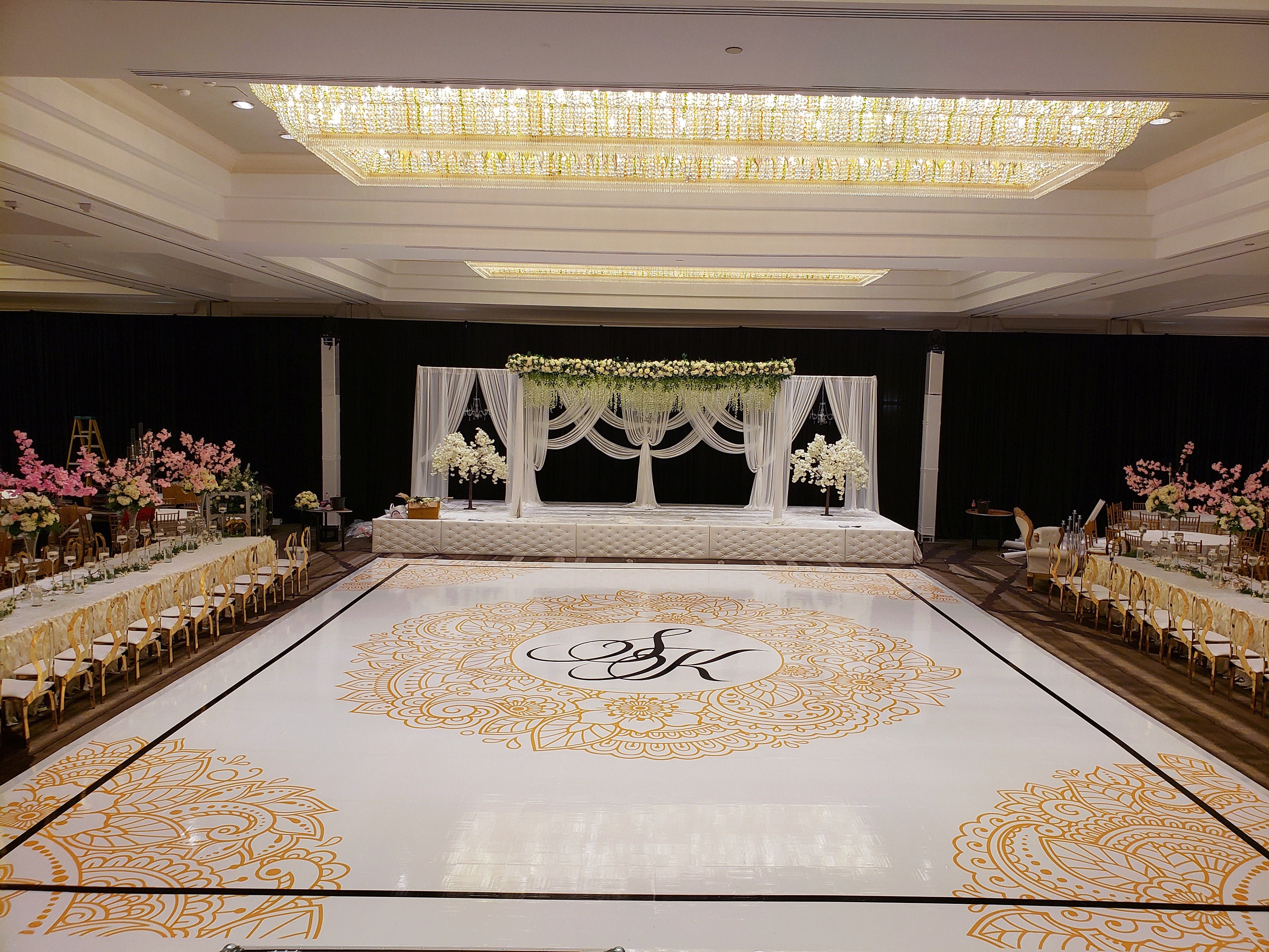 Custom Decal Dance Floor Wrap Gloss Removable Vinyl Indian Wedding
