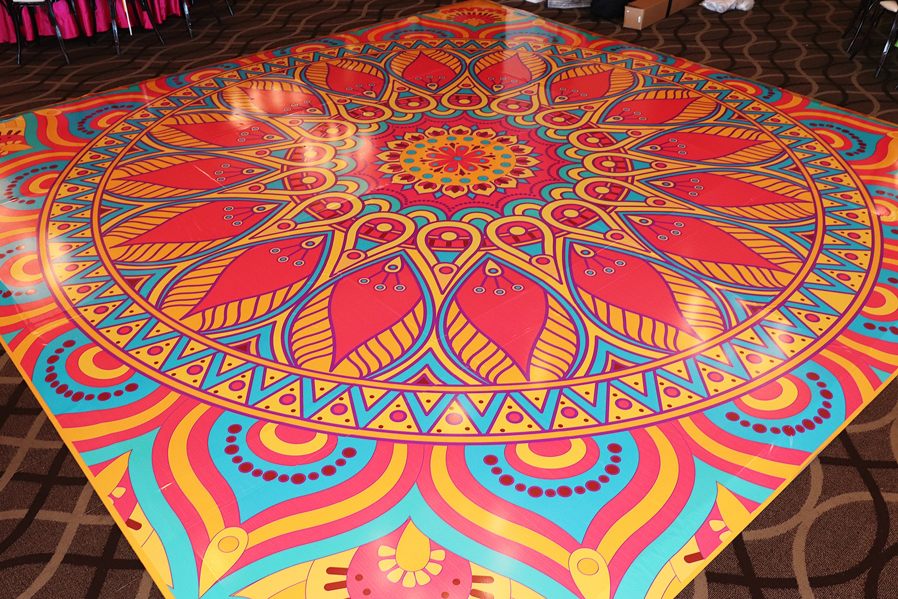 Custom Decal Dance Floor Wrap Gloss Removable Vinyl Indian Sangeet