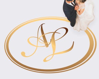 Die cut monogram decal | cricut cutting decal wrap | vinyl floor decals | wedding floor monogram sticker | custom removable decal floor wrap