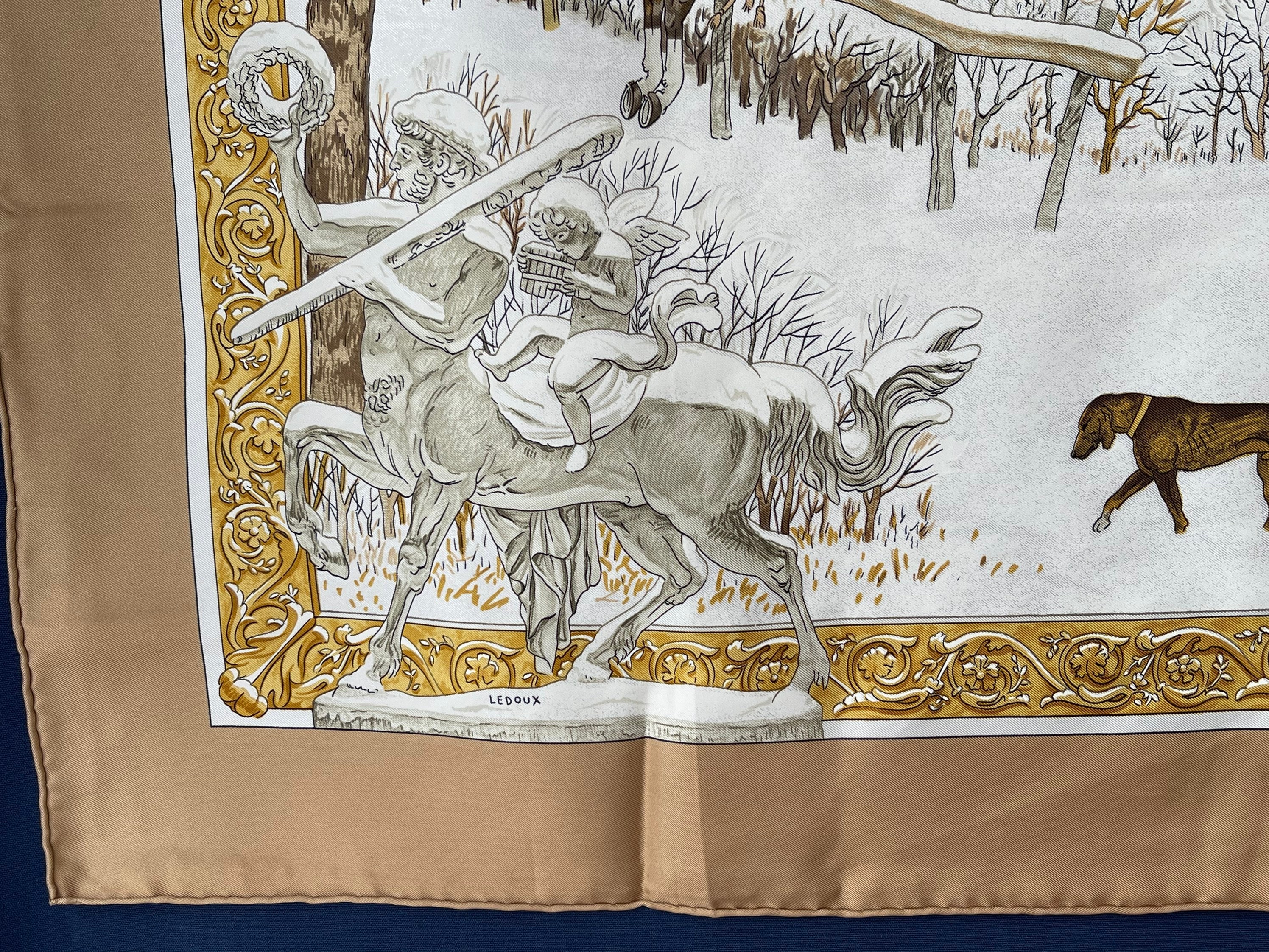 Hermes Silk Scarf L Hiver by Philippe Ledoux Winter Extraordinary
