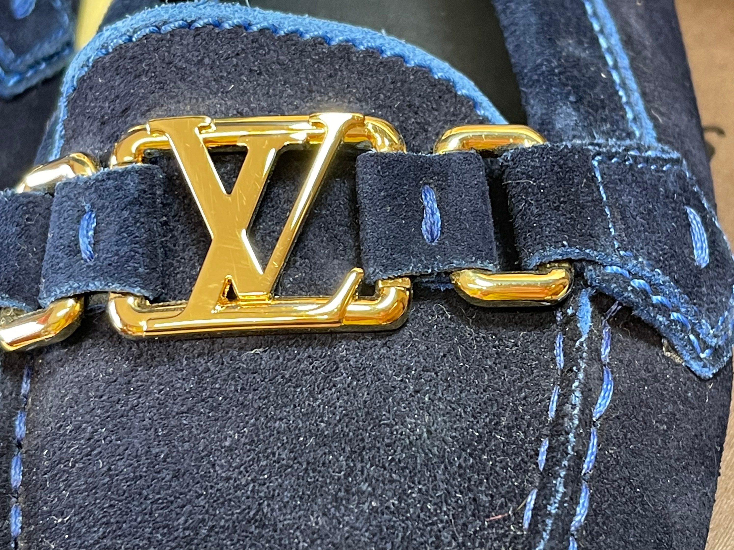 Louis Vuitton Women's Shoes Royal Blue Suede Initials -  Norway