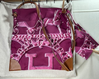 Hermes Paris Silk City Bag Argent Vif Carriage Horse Pink rare exceptional ladylike eye catcher eye-catcher striking