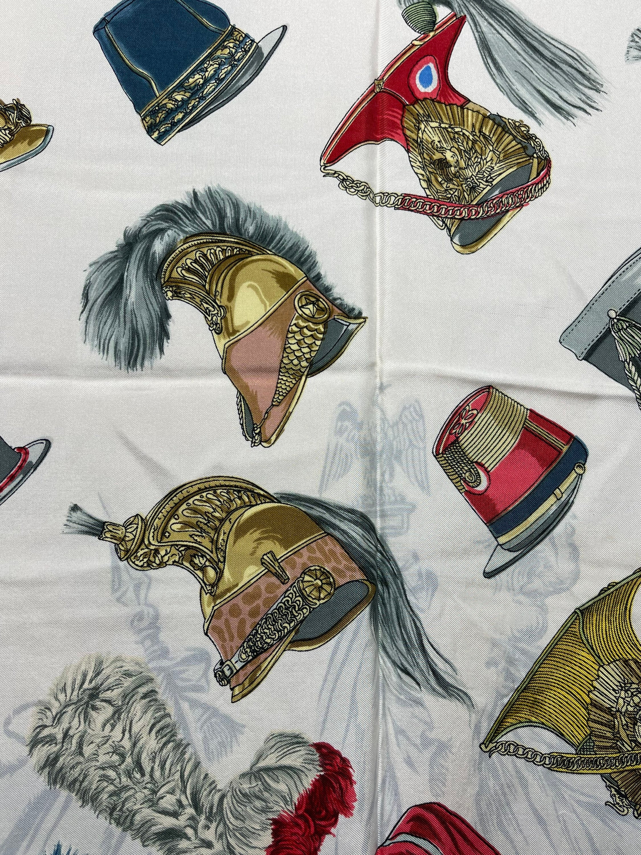 Hermes Silk Scarf Paris Les Casques Et Coiffures Militaires