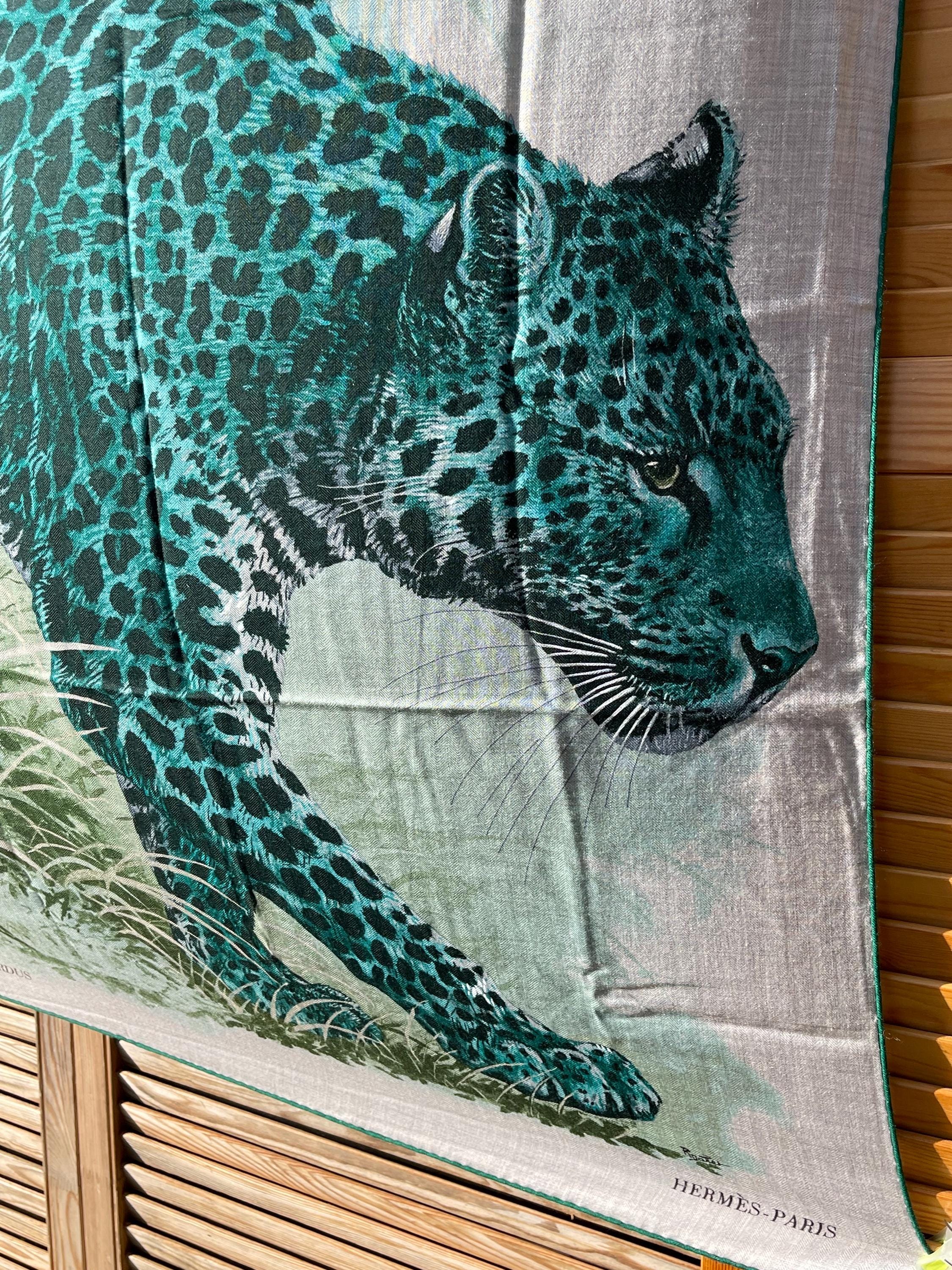 Hermes Cashmere Silk Scarf 140 Cm Panthera Pardus Robert Dallet