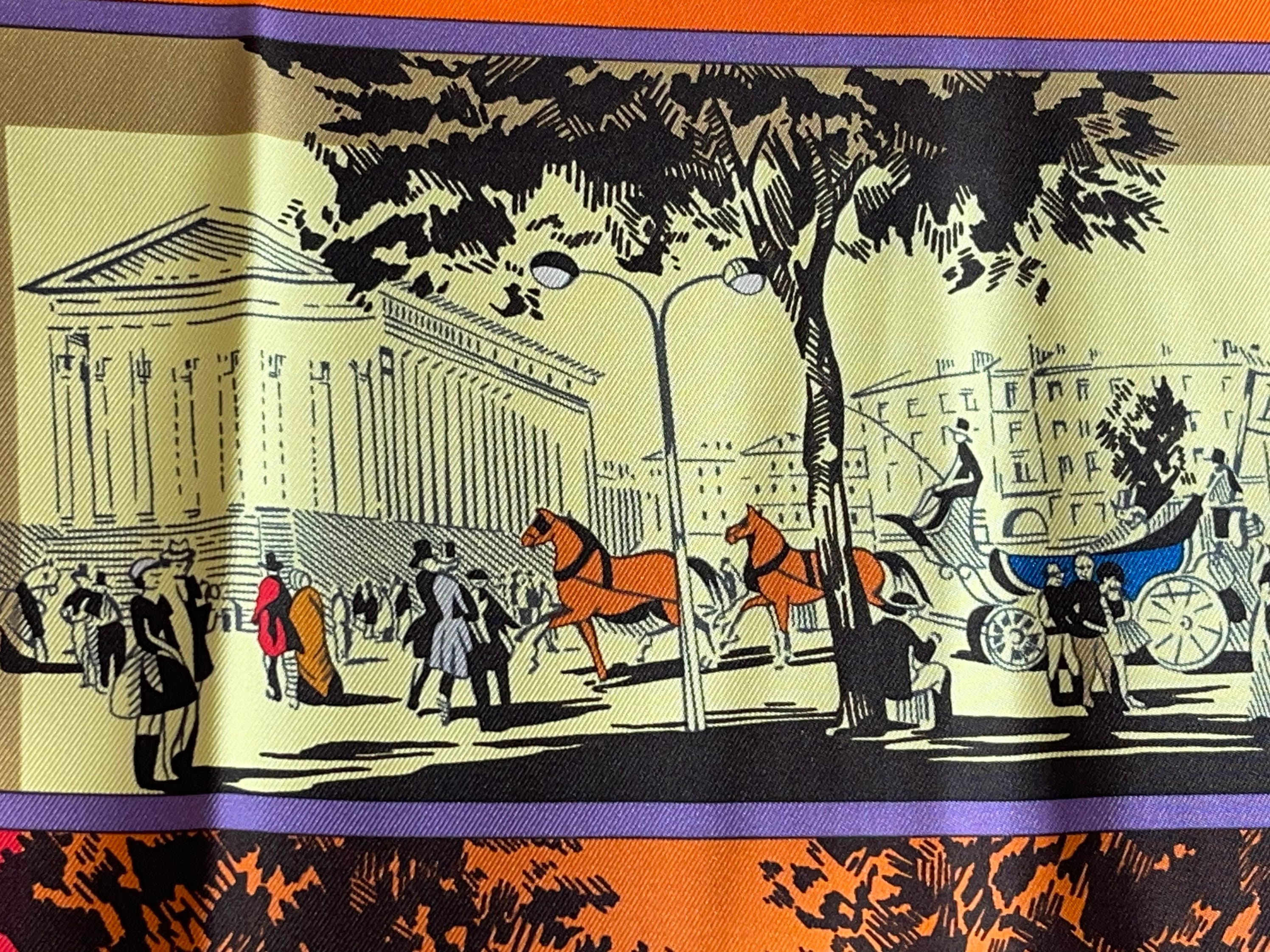 エルメス シルクスカーフ Paris A l ombre des boulevards by