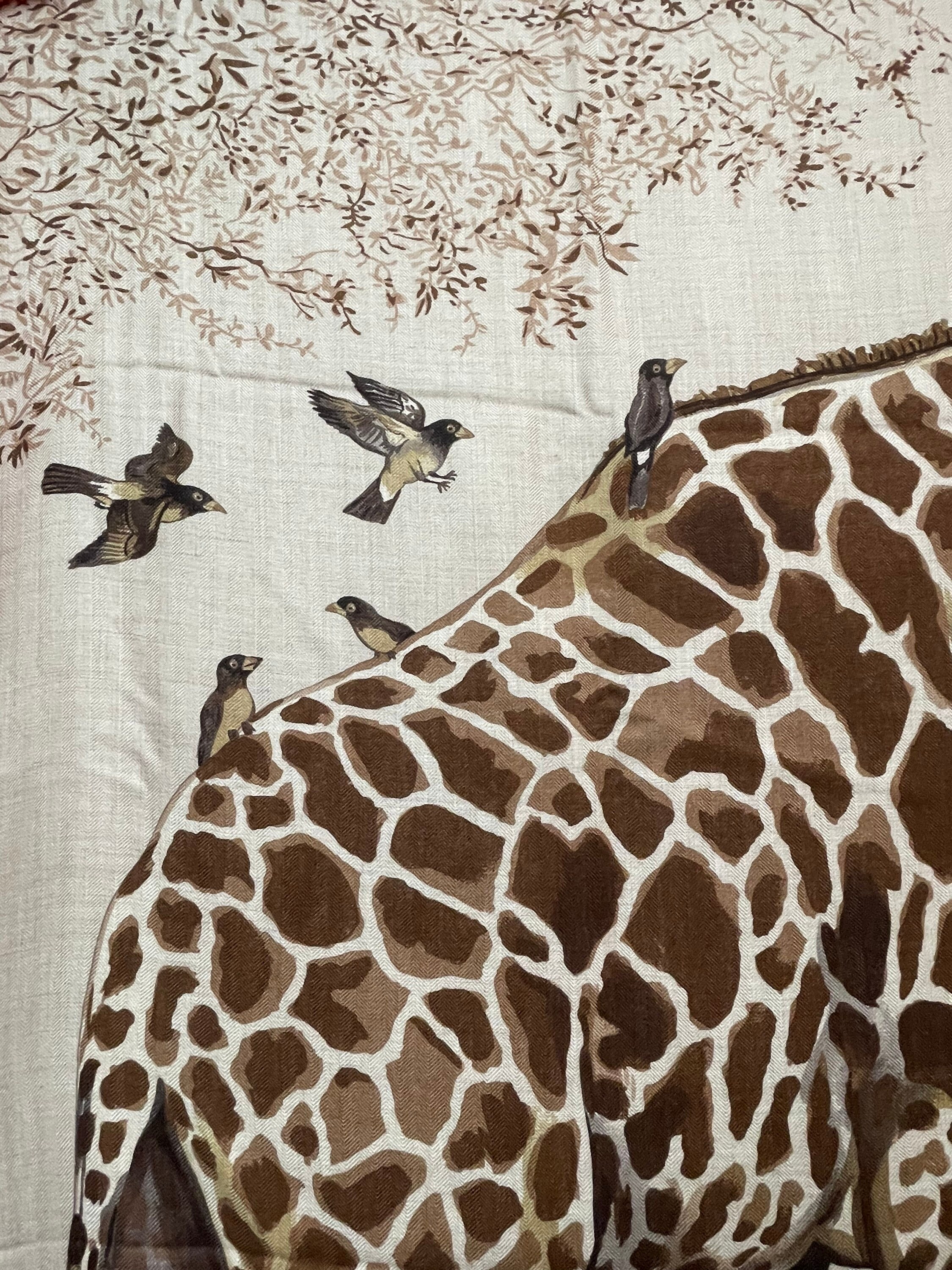 Hermes Scarf Stole Carre Geant Les Girafes Red Carre Geant 