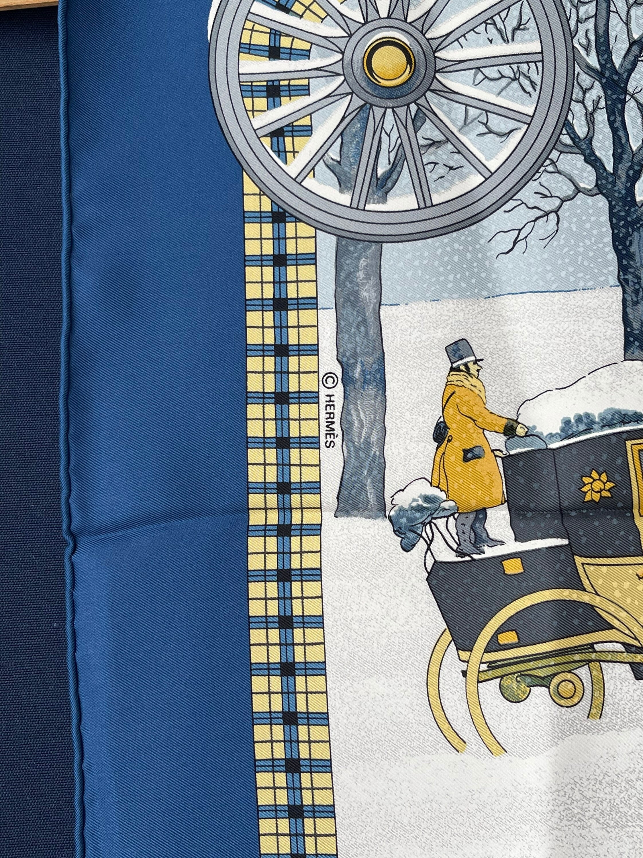 エルメス シルク LHIVER EN POSTE スカーフ Hermes Silk Scarf Paris L Winter En Poste by Philippe Ledoux