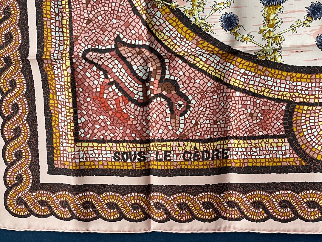 Hermès Sous le Cèdre シルクスカーフ Hermes Silk Scarf Paris Sous La Cedre by Dimitri