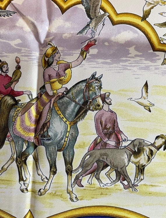 HERMES∽Porte-cles Fer a Chevallフェールアシュバル∽パリ速達 Hermes Silk Scarf Paris Les Chevaux Des Moghols Jean De