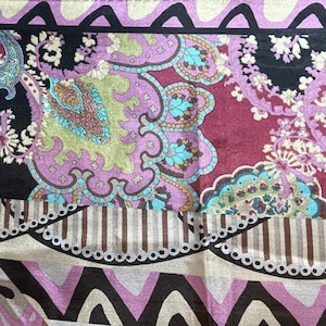 Fraas silk scarf bobble silk paisley purple caramel