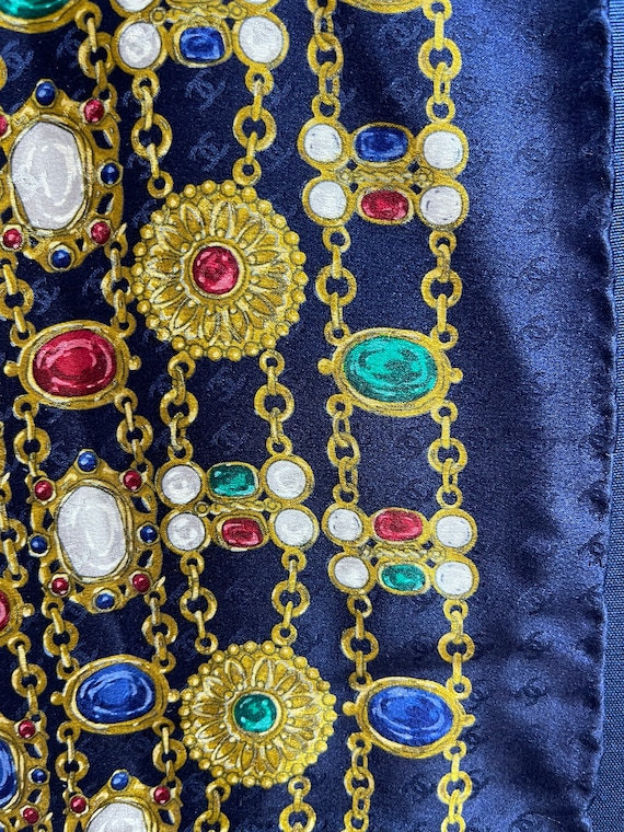 Chanel Silk Scarf Vintage Jewelry Jewels in Initials Ladylike 