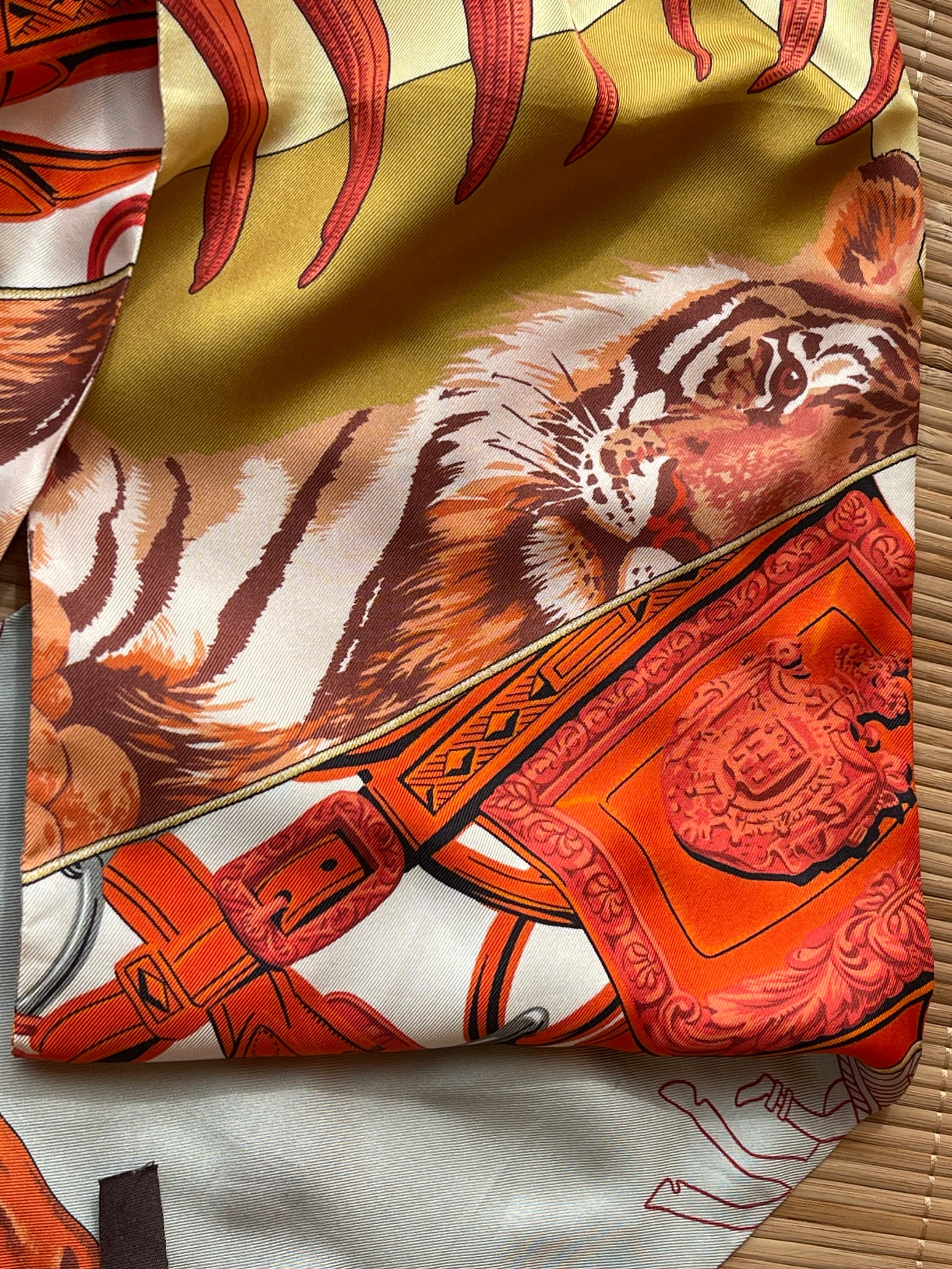 HERMES Silk Tiger Royal Scarf 70 220844