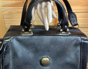 Daniel Hechter Paris Schulter Tasche schwarz altmodisch Kofferform