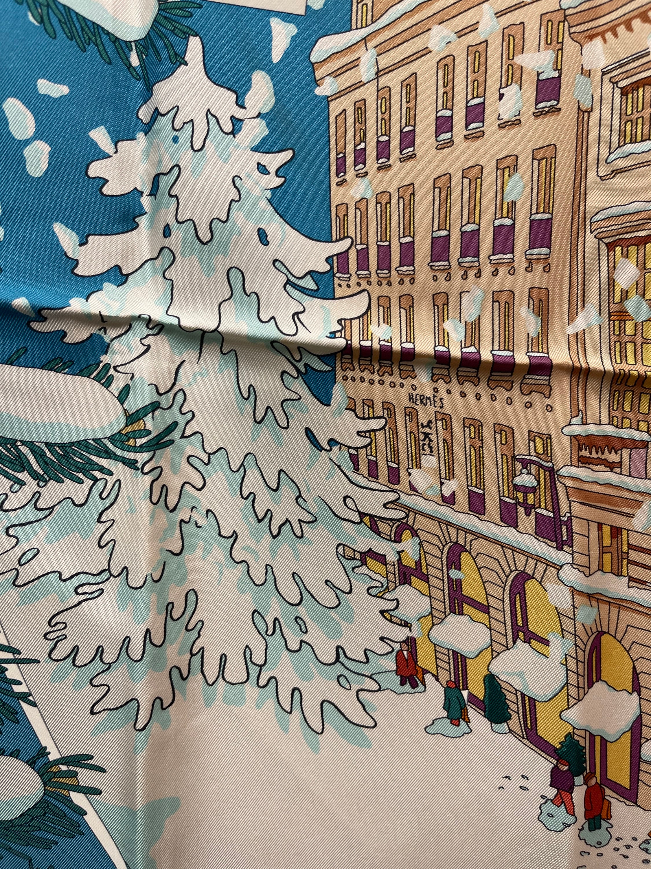 Hermes Silk Scarf Paris Noel Au 24 Faubourg Dimitri Ribaltchenko