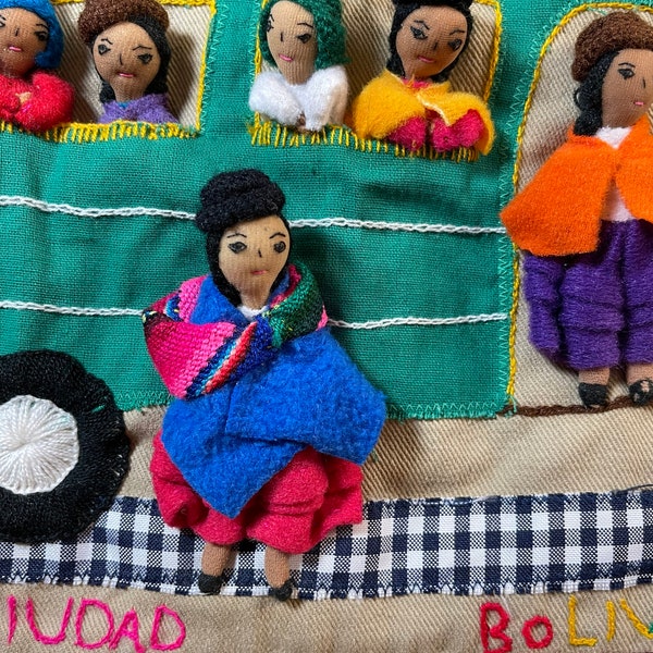 Wandbehang Handarbeit Bolivien Autobus zauberhaft allerliebst