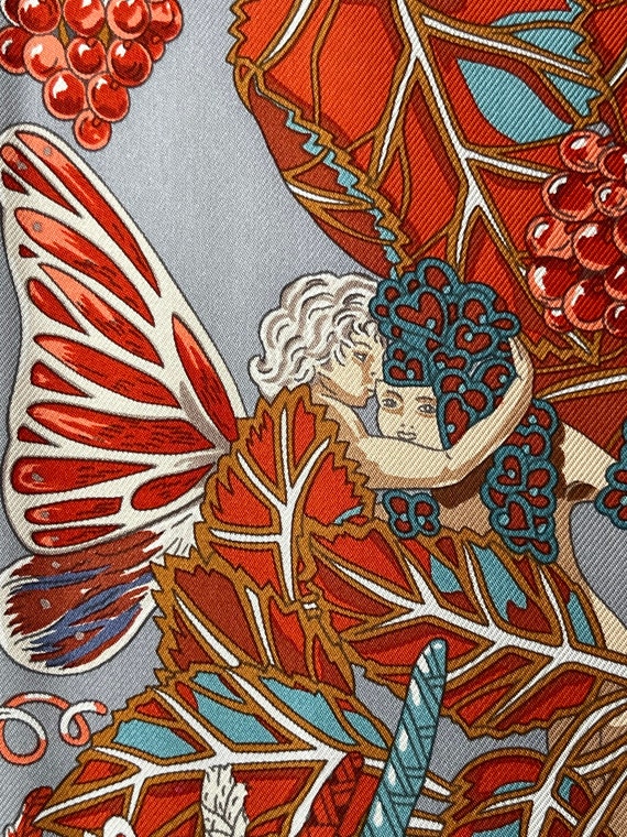 HERMES アートプリント 花と蝶 Hermes Silk Scarf Paris Mythes He Metamorphosis Annie Faivre
