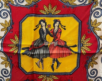 Broche Vintage Hermès - Patineuse, Création Joachim Metz 1992, Métal Doré Et émail