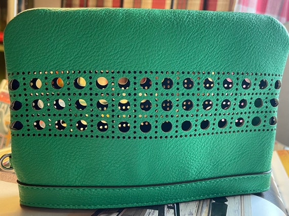 RLL Ralph Lauren purse wallet emerald green perfo… - image 1